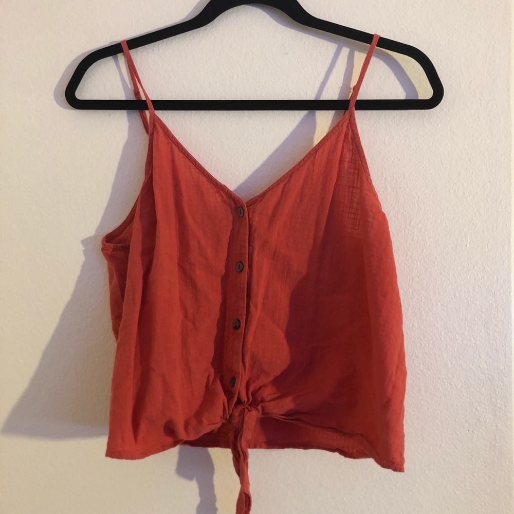 Orange cropped cami, with cute knot